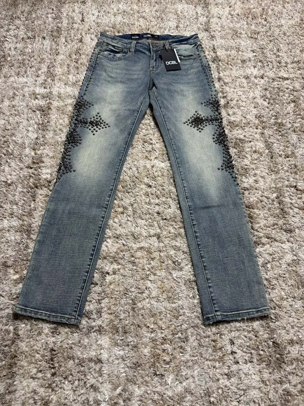 DCBL Men’s Studded Spike Embellished Jeans Size 32 Indigo NWT
